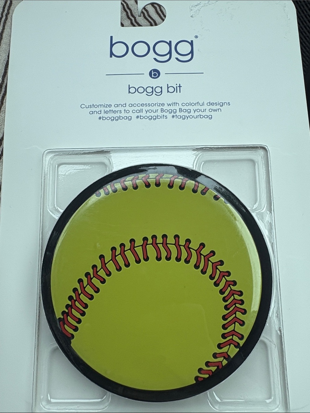 Bogg Bit Softball Sports Snap-In Charm for Bogg Bag Accessories - New NIP